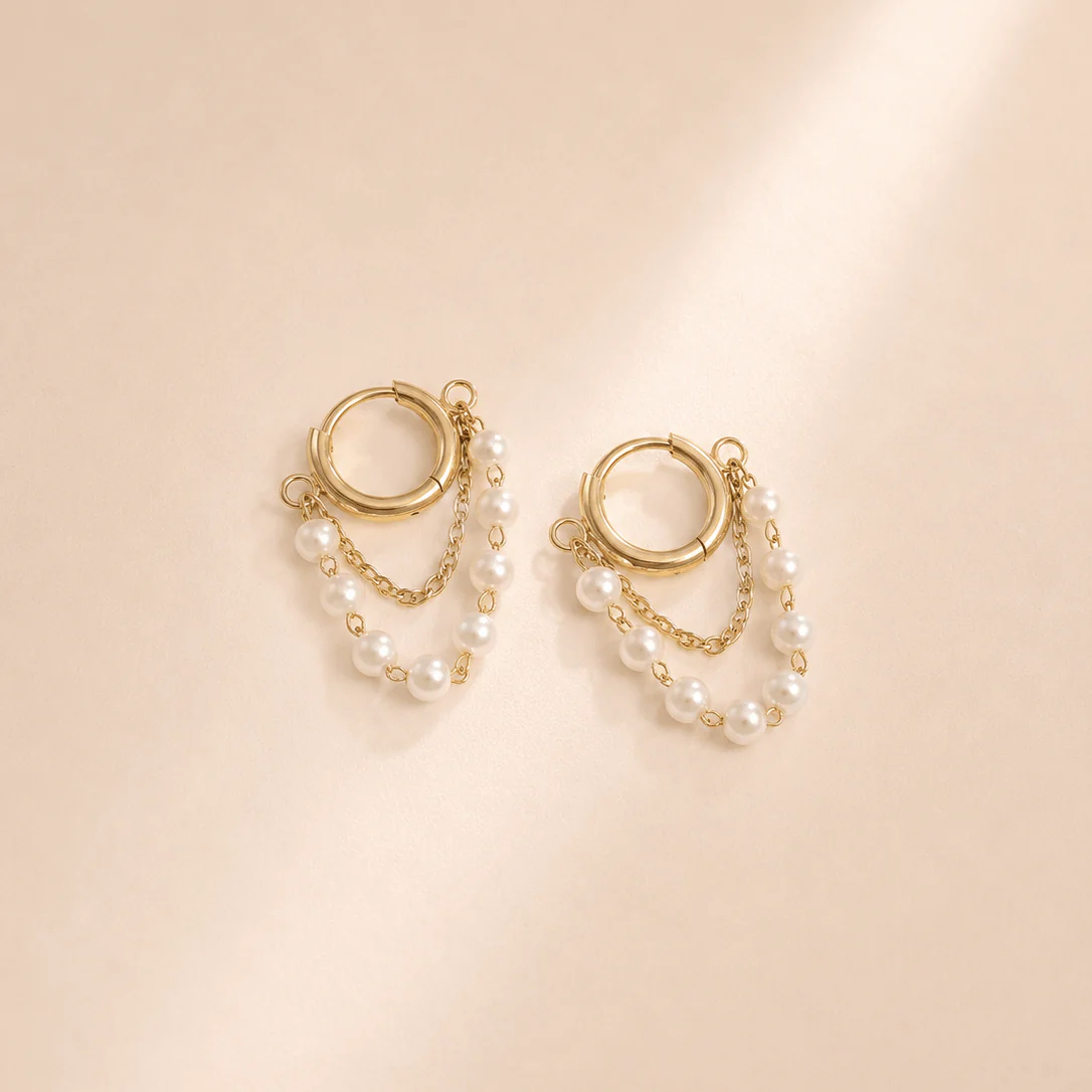 Antalya Pearl Drop Earrings - Image 2