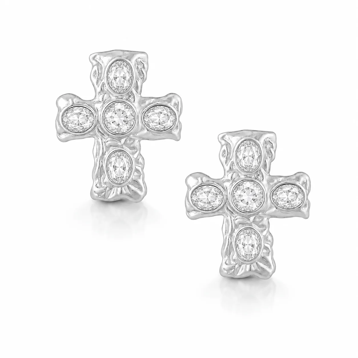 Arden Cross Stud Earrings - Image 4