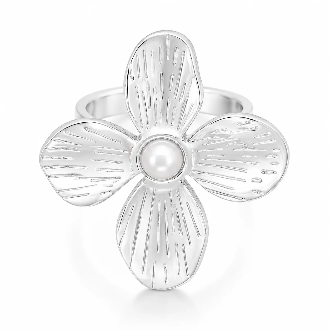Aurelie Flower Pearl Ring - Image 11