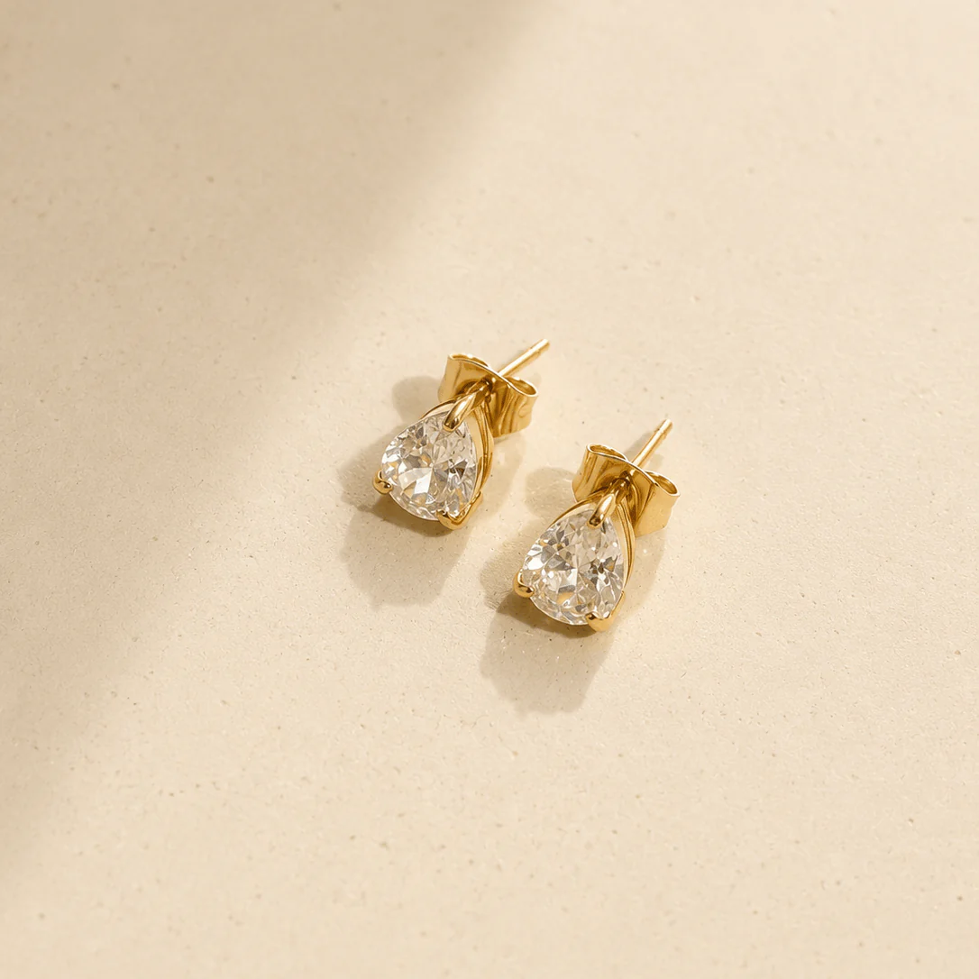 Chantelle Pear Stud Earrings - Image 2