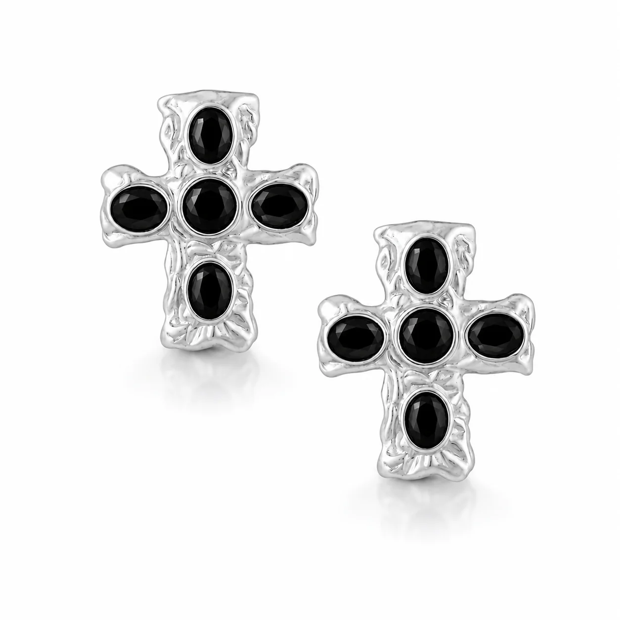 Sable Cross Stud Earrings - Image 3
