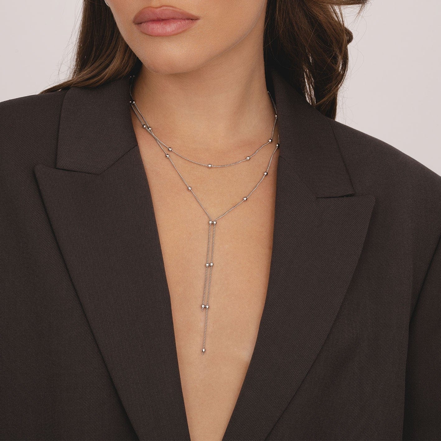 Darcy Layered Lariat Necklace - Image 2
