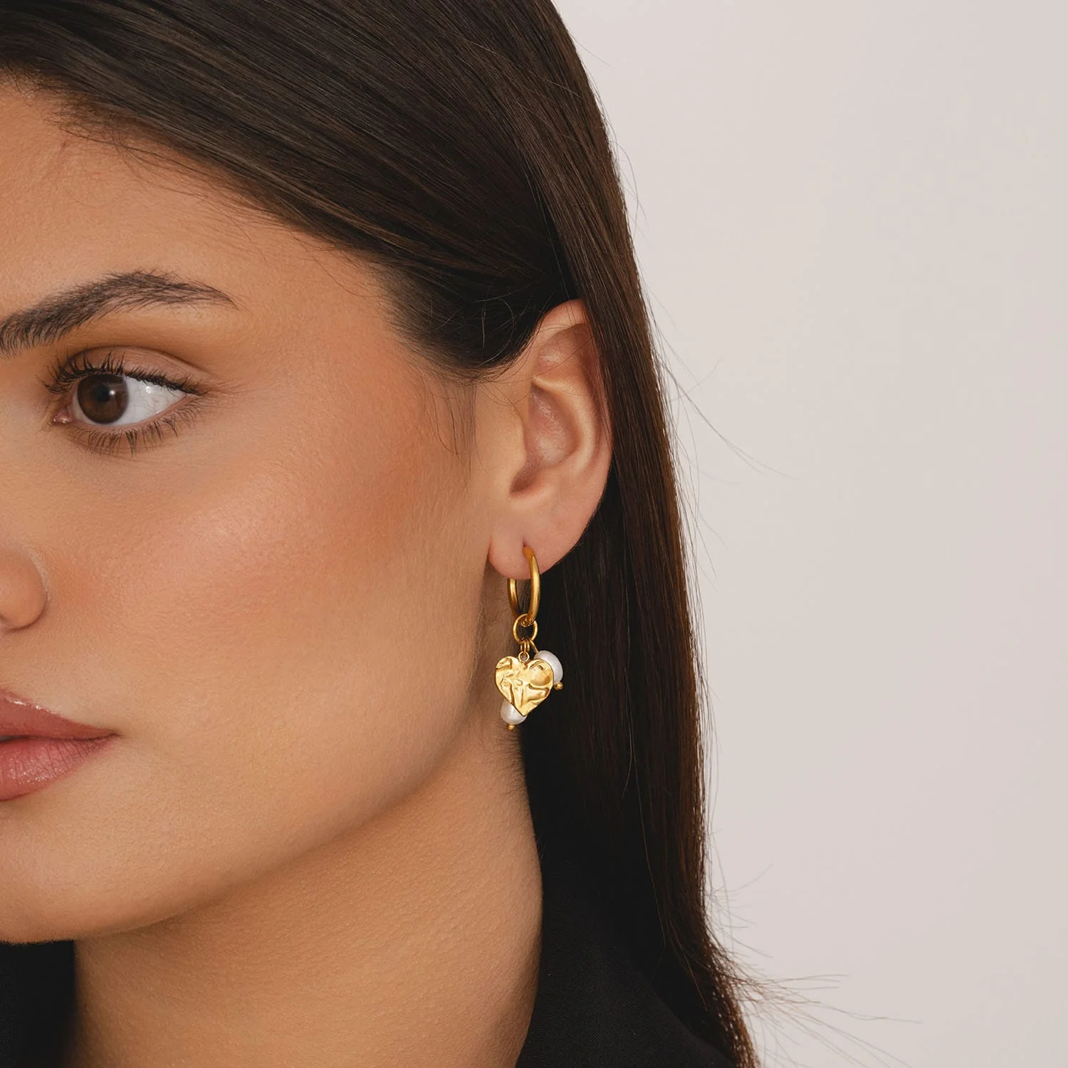 Elysian Pearl Hoop Earrings - Image 2