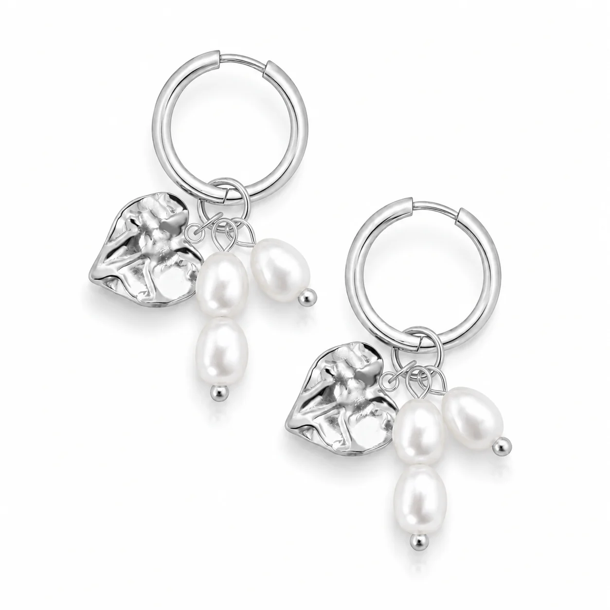 Elysian Pearl Hoop Earrings - Image 4