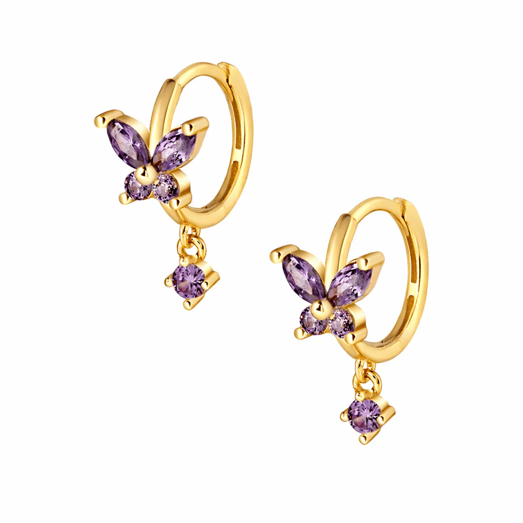 Evelyn Butterfly Hoop Earrings - Image 5