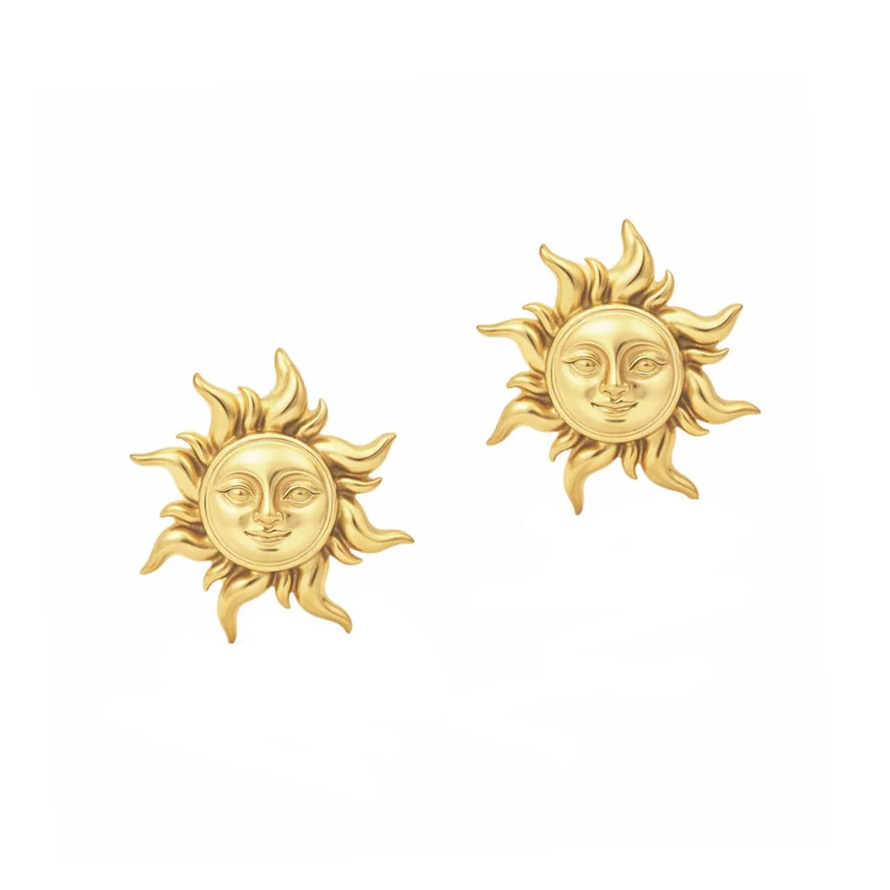 Gilded Sun Stud Earrings