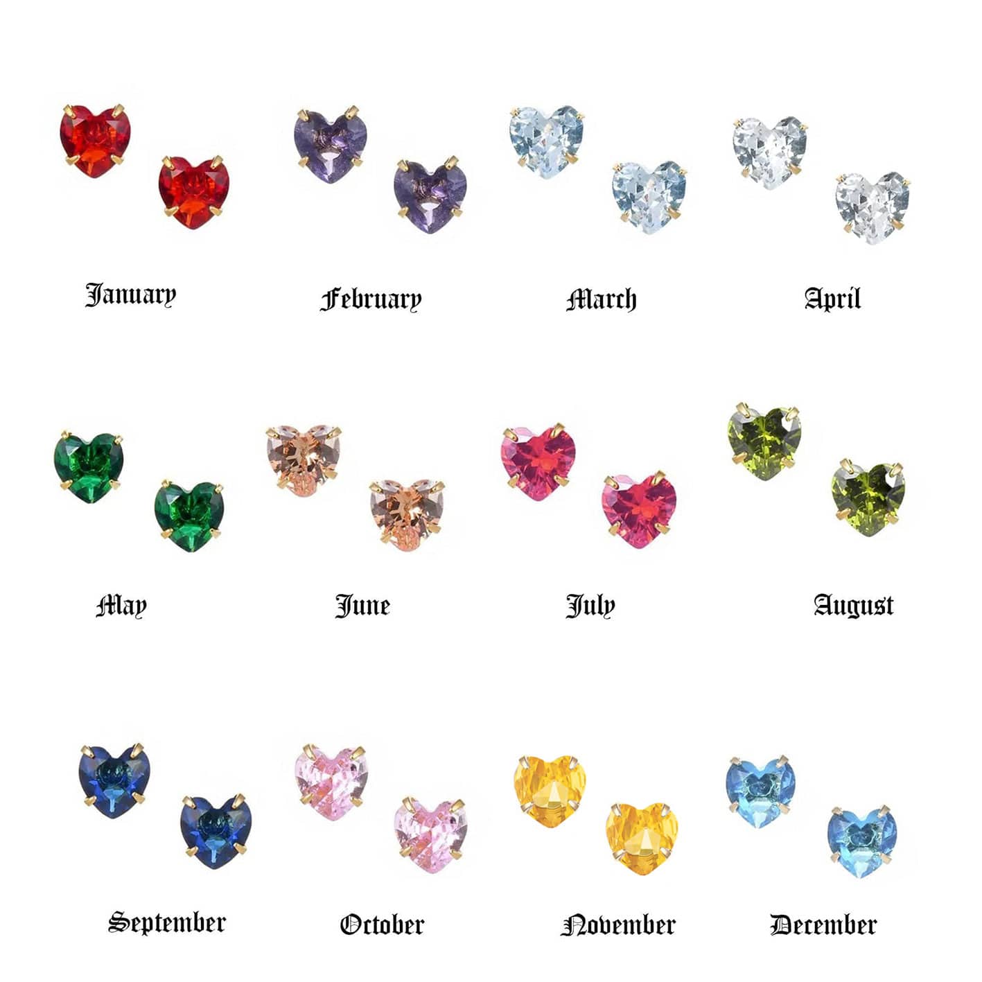 Heart Birthstone Earrings - Image 6