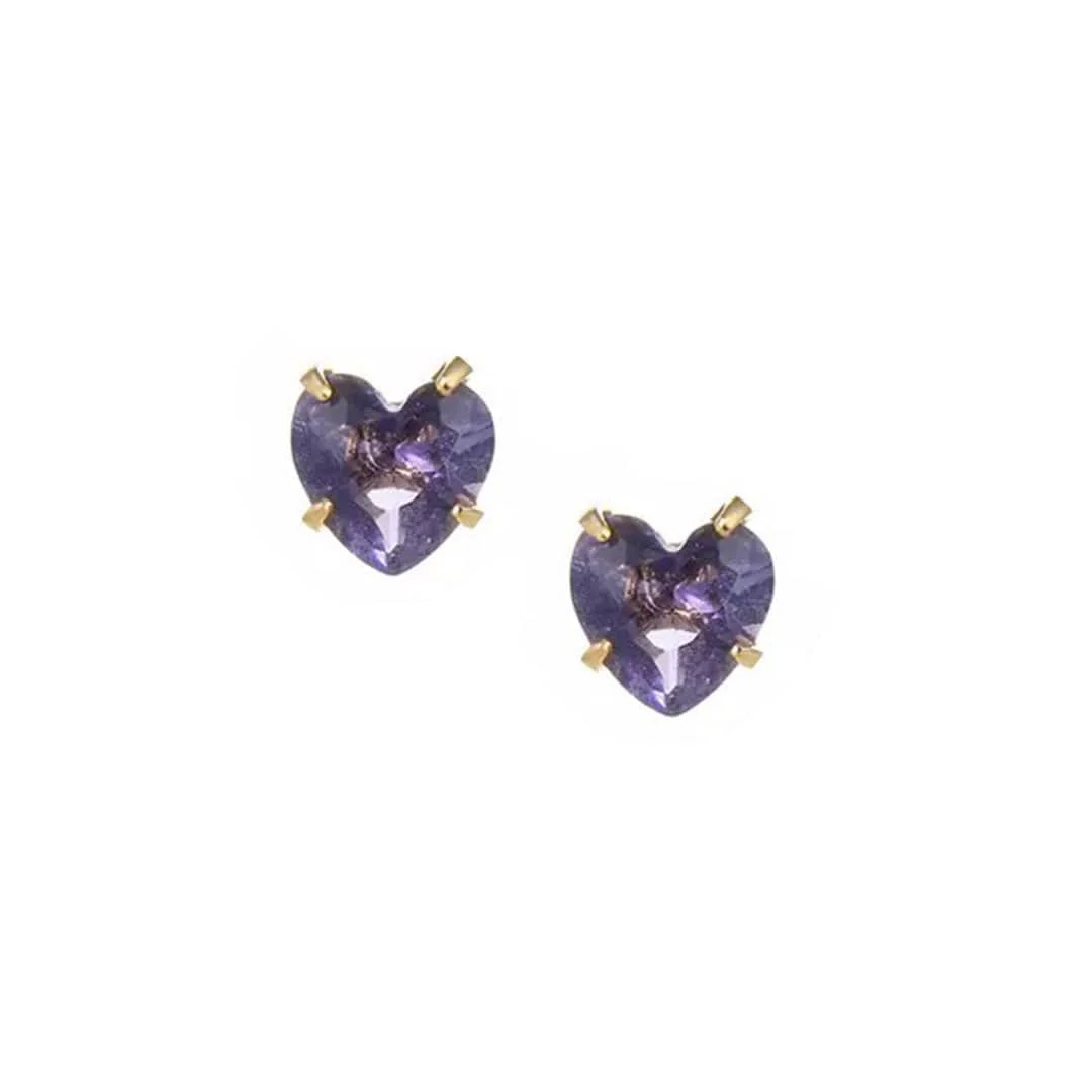 Heart Birthstone Earrings - Image 8