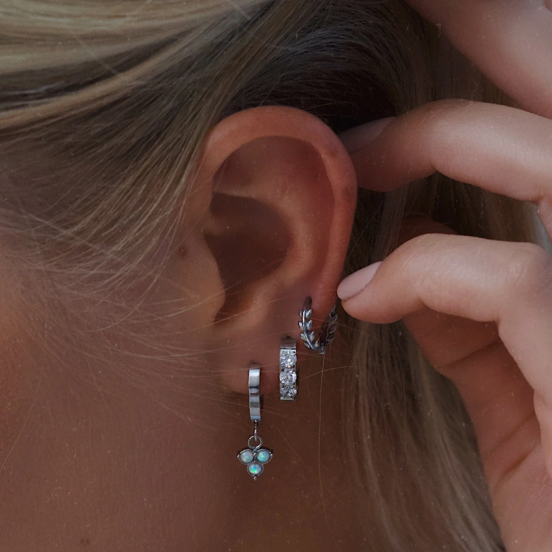 Jamille Opal Hoop Earrings - Image 3