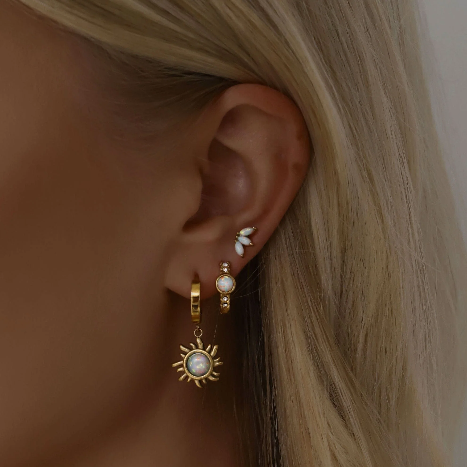 Kiara Opal Hoop Earrings - Image 3