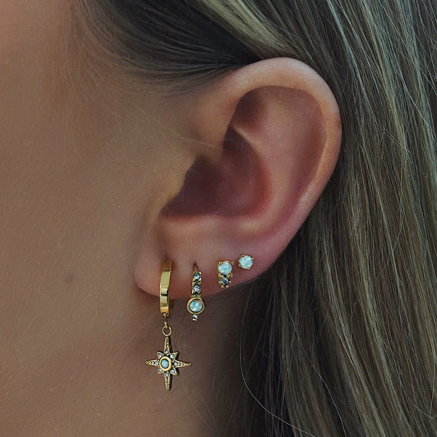 Kiara Opal Hoop Earrings - Image 4