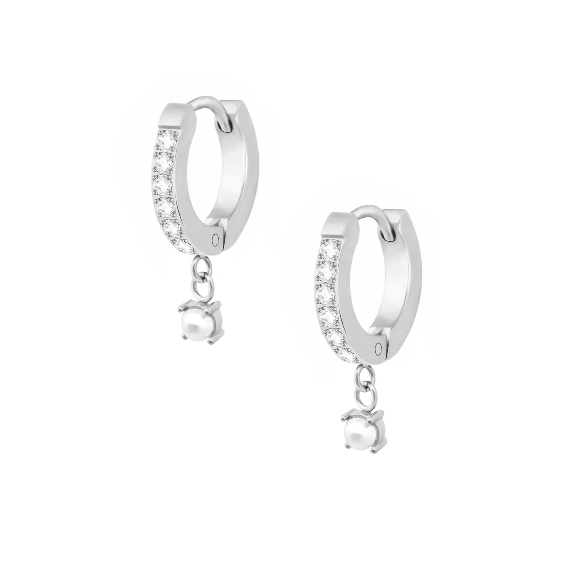 Priscilla Pearl Hoop Earrings - Image 5