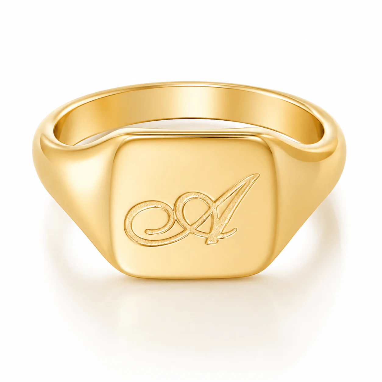 Raina Initial Signet Ring