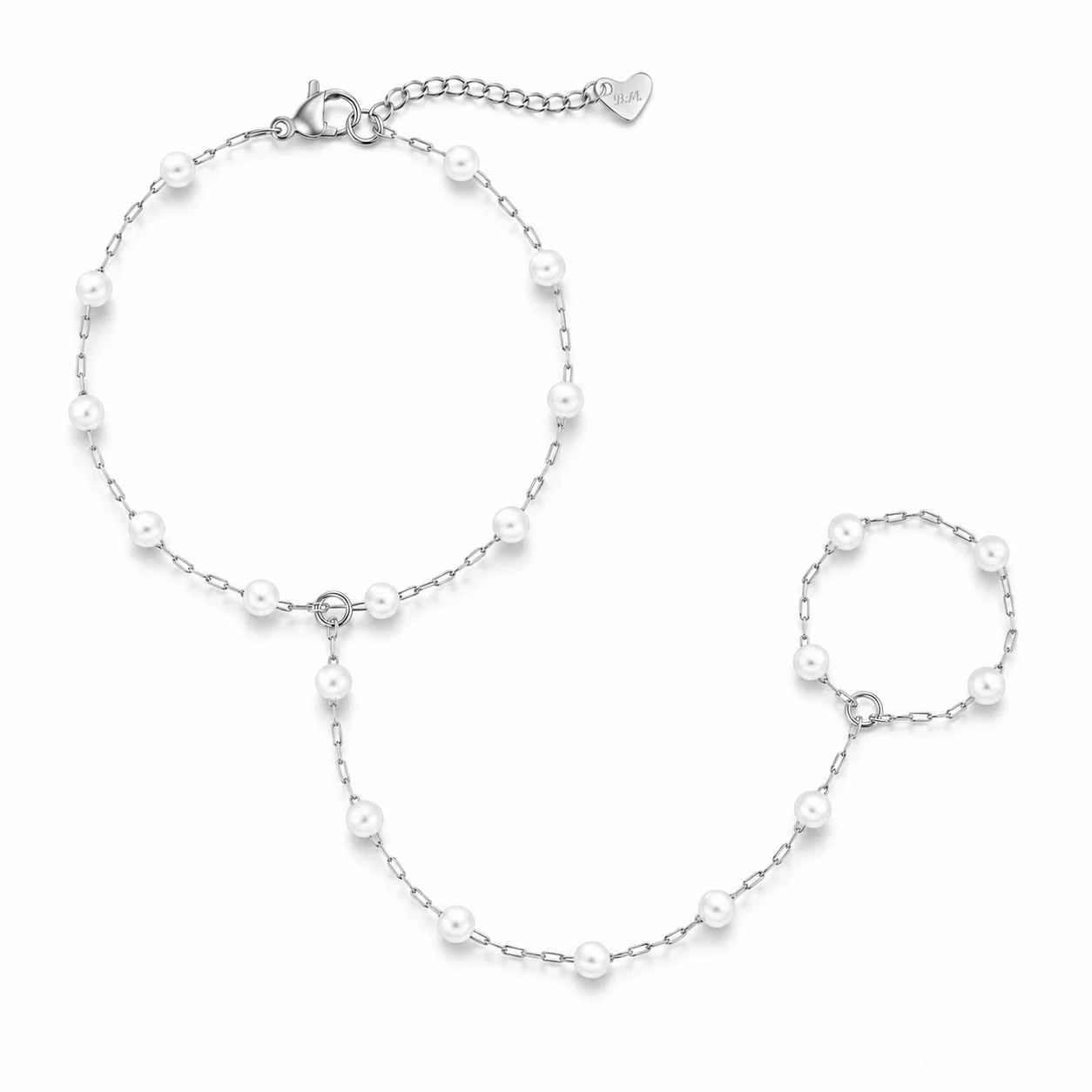 Spencer Pearl Hand Chain Bracelet - Image 8