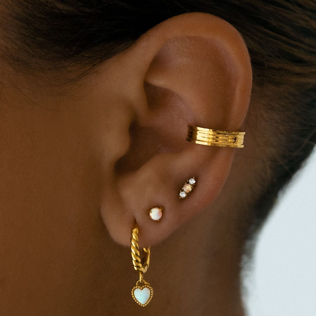 Tilly Heart Opal Hoop Earrings - Image 6